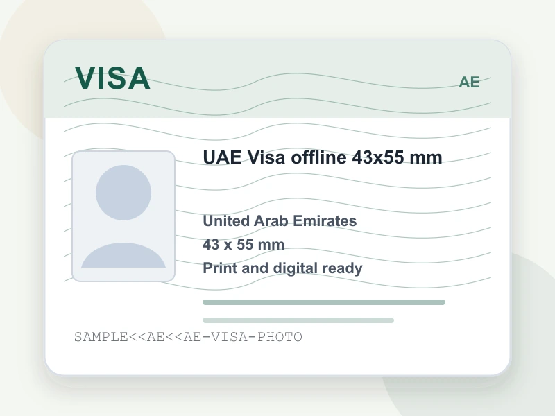 UAE Visa photo document illustration