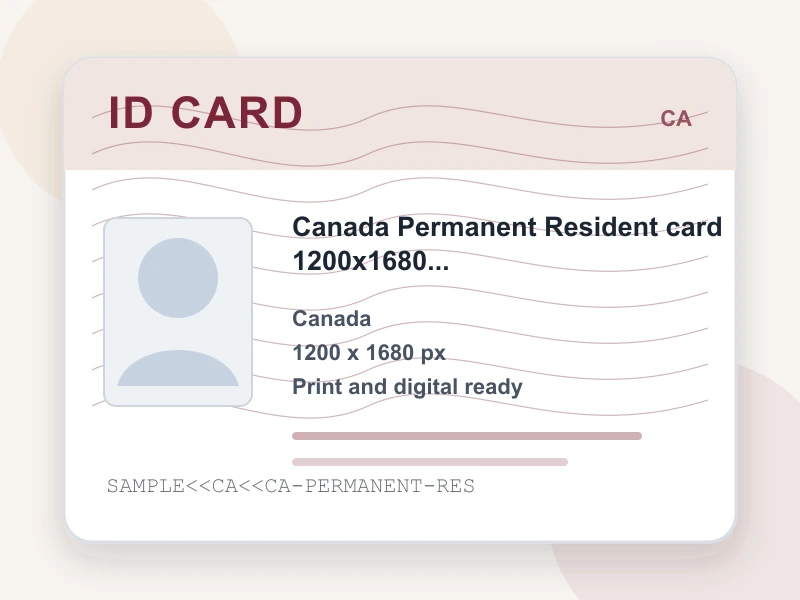 Canada Permanent Resident card 1200x1680 pixels document illustration