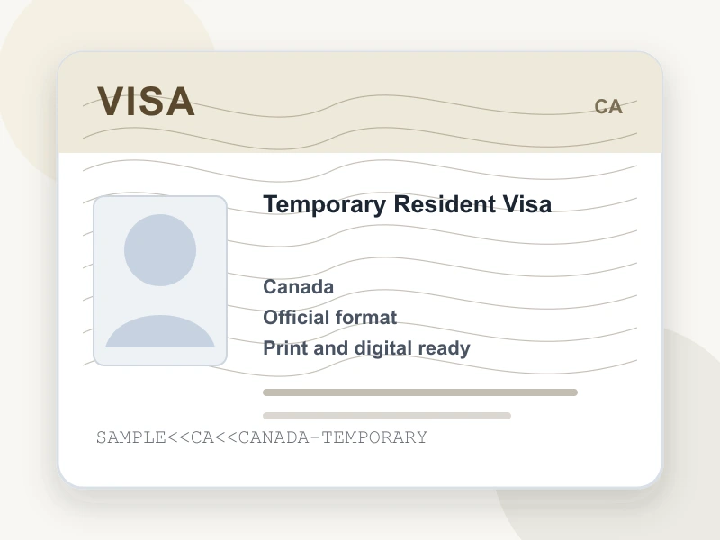 Temporary Resident Visa document illustration