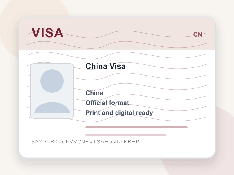 China Visa document illustration