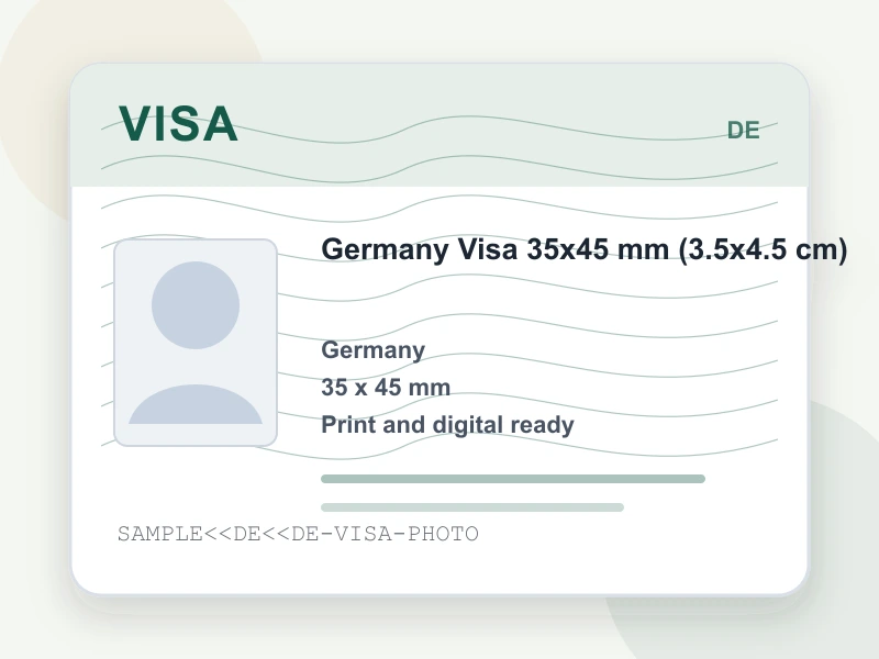 Germany Visa 35x45 mm (3.5x4.5 cm) document illustration