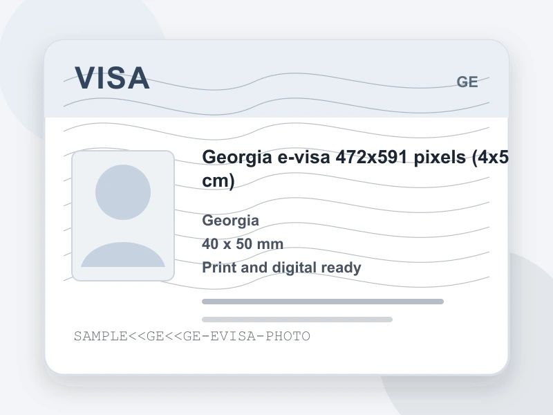 Georgia e-visa 472x591 pixels (4x5 cm) document illustration