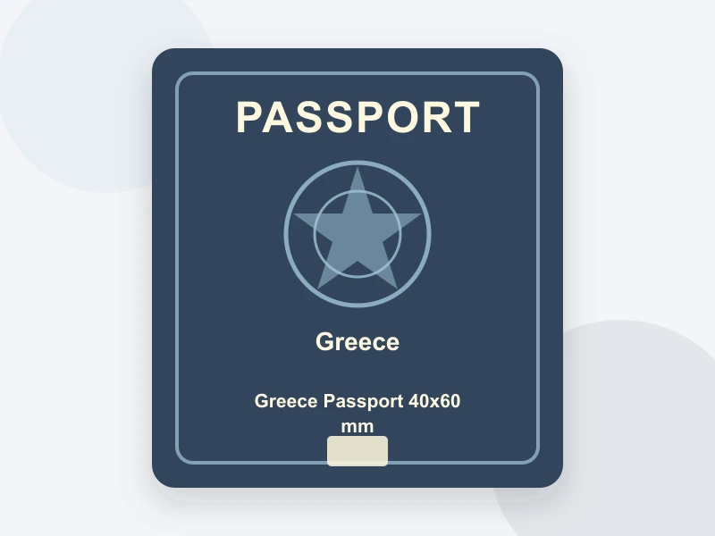 Greece Passport 40x60 mm (4x6 cm) document illustration