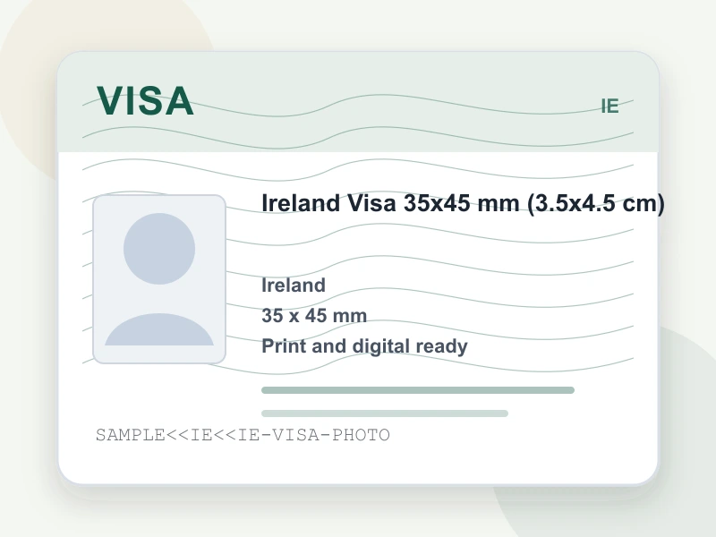 Ireland Visa 35x45 mm (3.5x4.5 cm) document illustration