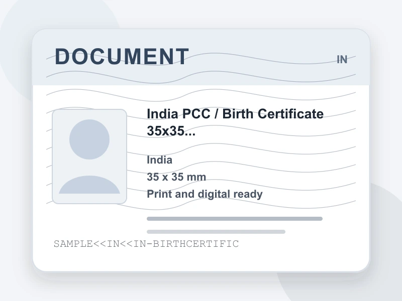 India birth registration 35x35 mm document illustration