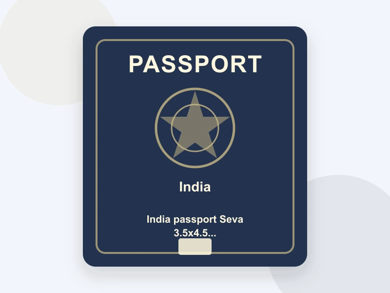 India passport Seva 3.5x4.5 cm document illustration