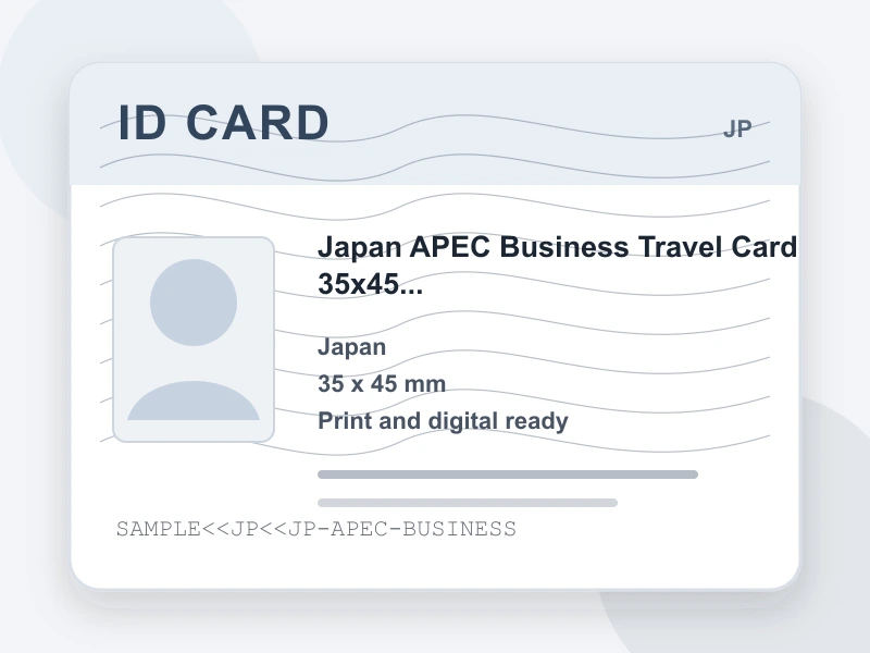 Japan APEC Business Travel Card 35x45 mm document illustration