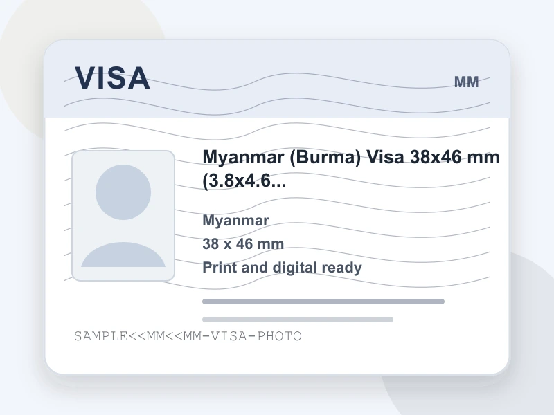 Myanmar (Burma) Visa 38x46 mm (3.8x4.6 cm) document illustration
