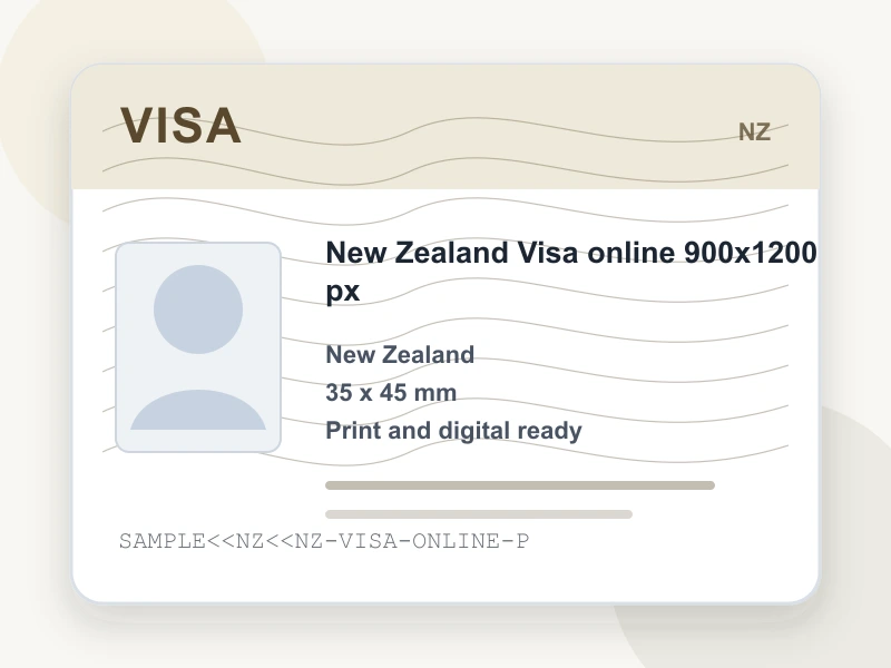 New Zealand Visa online 900x1200 px document illustration