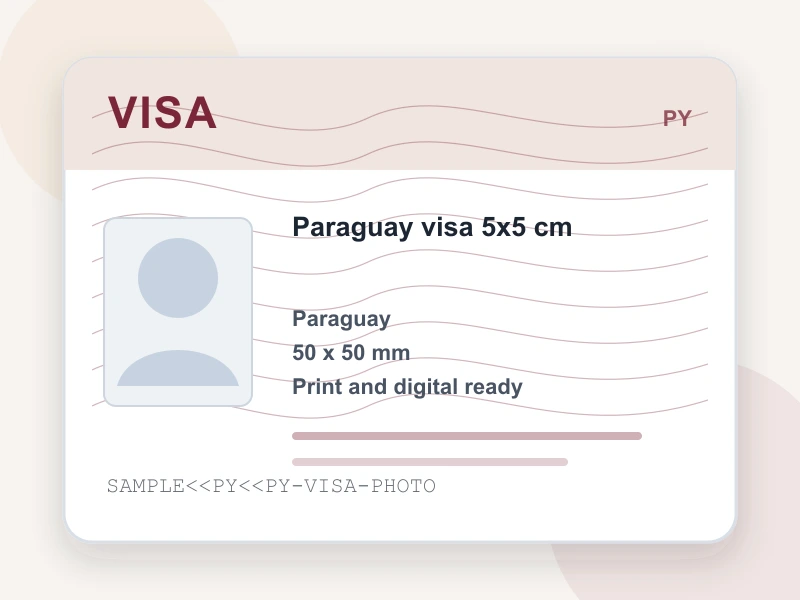 Paraguay visa 5x5 cm document illustration