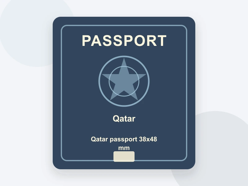 Qatar passport 38x48 mm (3.8x4.8 cm) document illustration