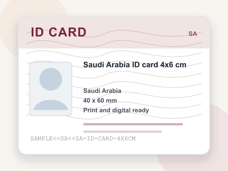 Saudi Arabia national ID photo document illustration