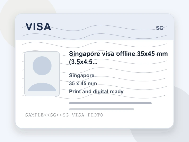 Singapore visa offline 35x45 mm (3.5x4.5 cm) document illustration