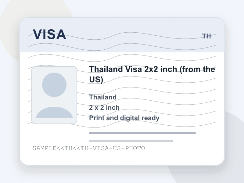 Thailand Visa 2x2 inch (from the US) document illustration