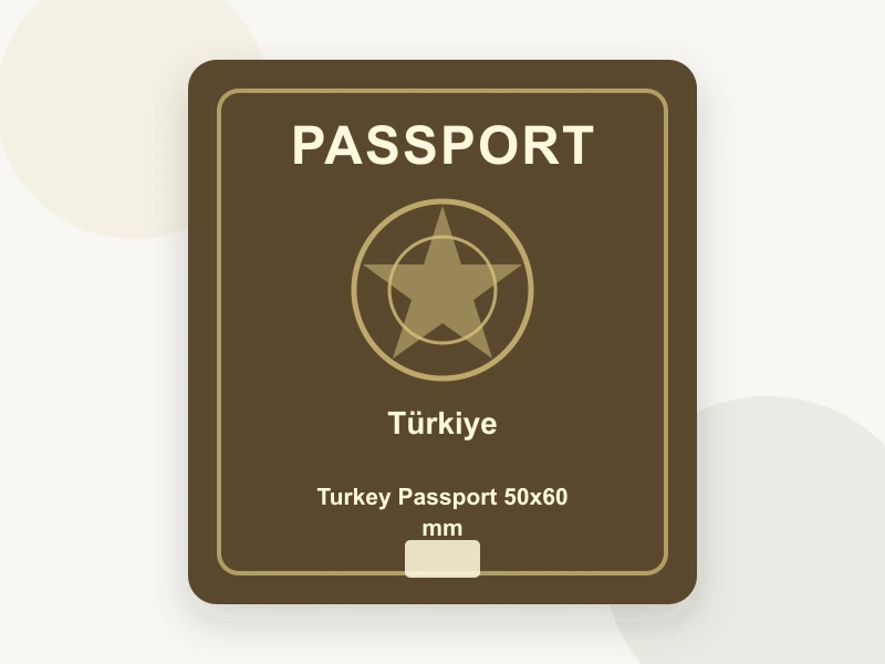Turkey Passport 50x60 mm (5x6 cm) document illustration