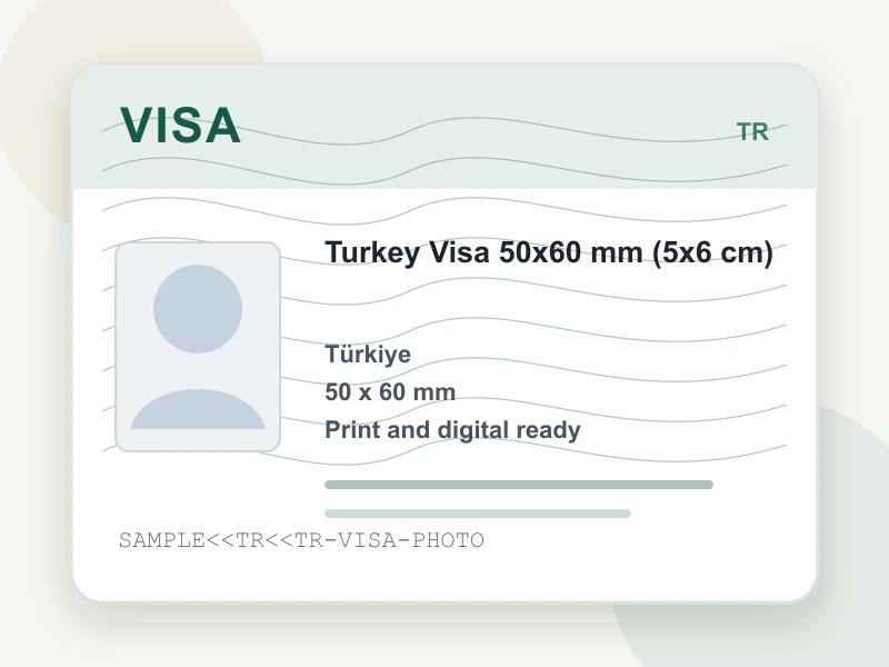 Turkey Visa 50x60 mm (5x6 cm) document illustration