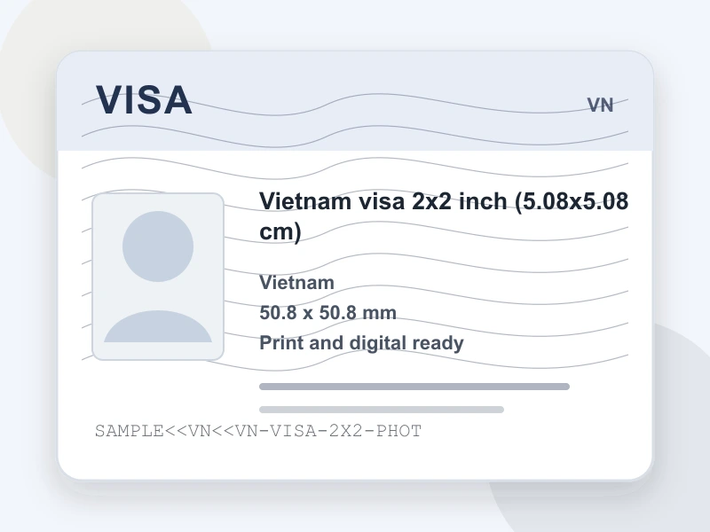 Vietnam visa 4x6 cm document illustration