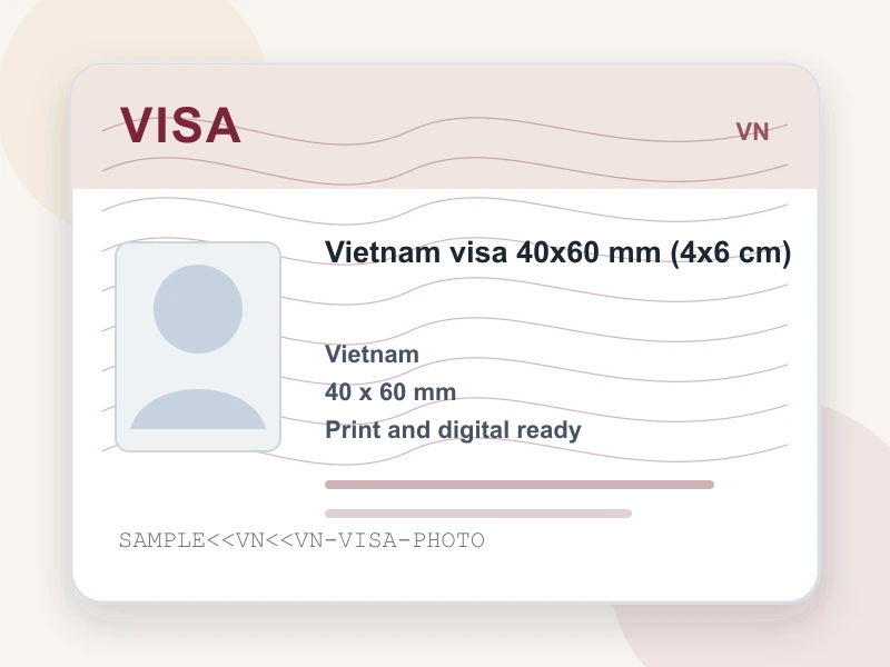 Vietnam visa 40x60 mm (4x6 cm) document illustration