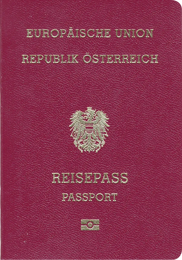 Austria Passport 35x45 mm (3.5x4.5 cm) Austria Passport 35x45 mm (3.5x4.5 cm) mockup
